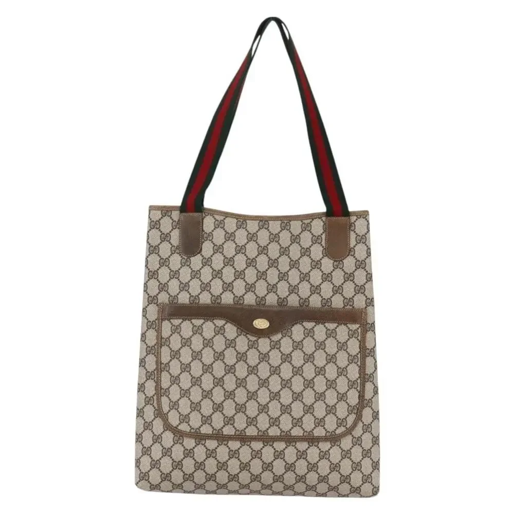 Gucci GG Supreme Web Tote Bag Beige